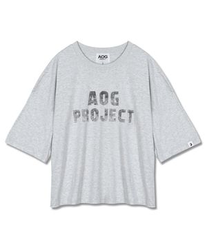 빈티지 프린트 오버사이즈 티셔츠 (그레이)