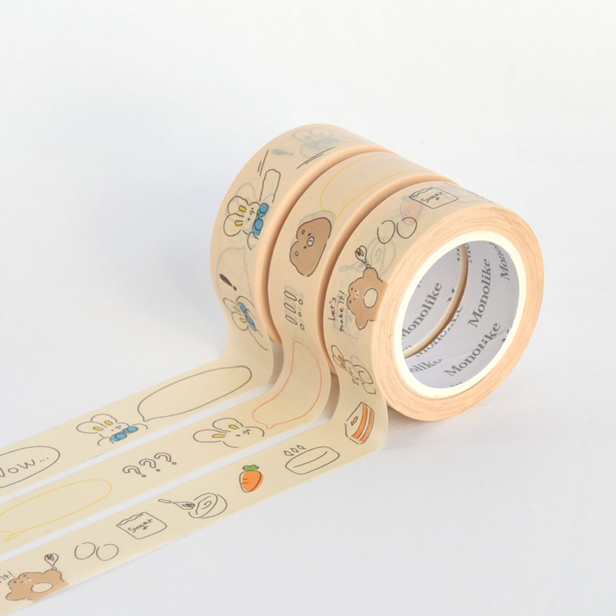 모노라이크(MONOLIKE) 언매치드 프렌즈 마스킹테이프 3p set - beige