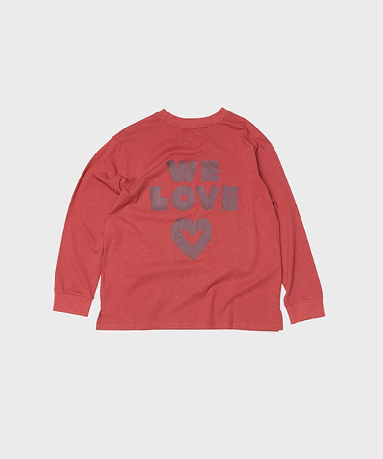 LONG SLEEVE T SHIRT WE LOVE BOLD BURGUNDY