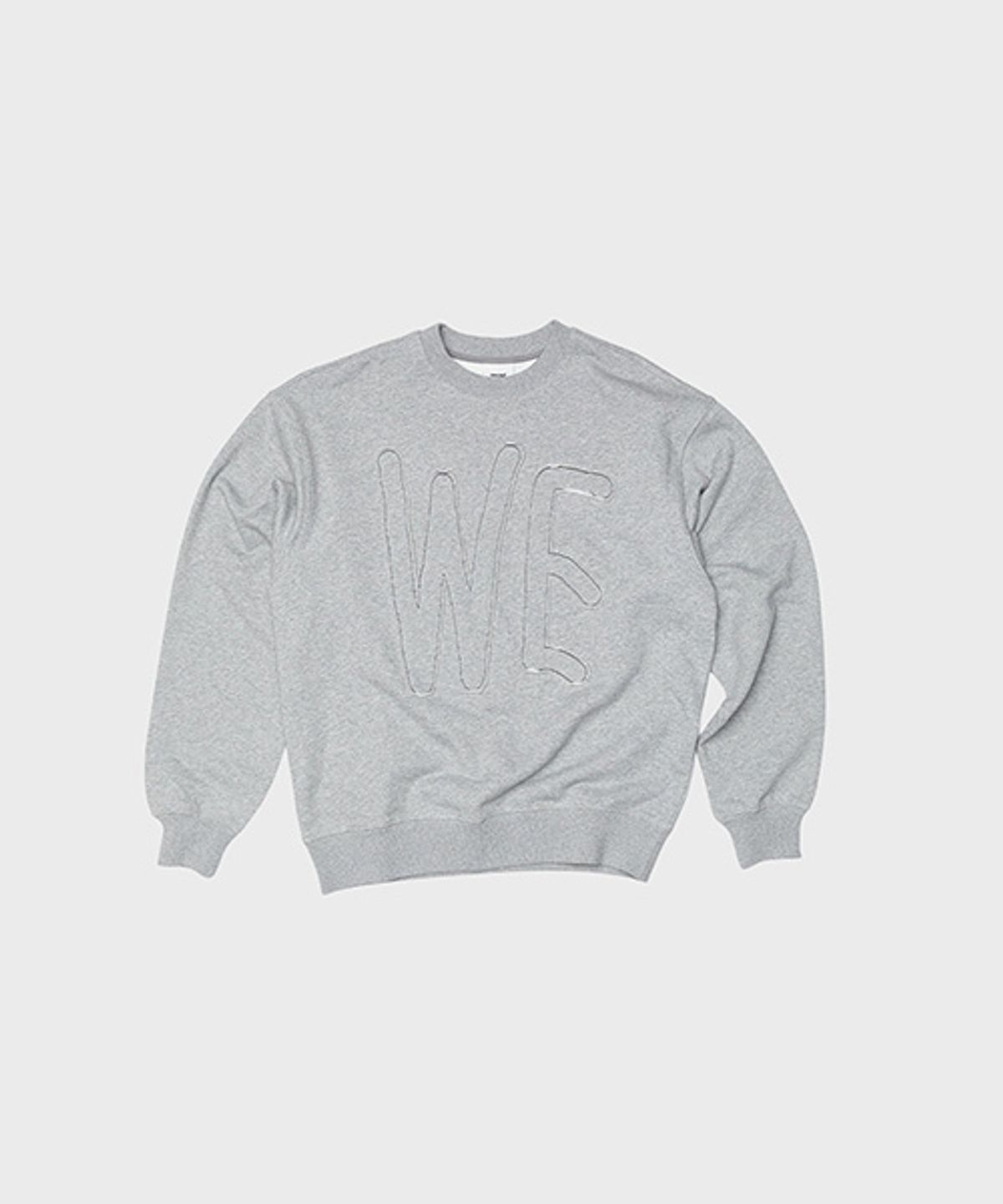 오울(OOOWL) DOUBLE APPLIQUE SWEAT WE LOVE GREY
