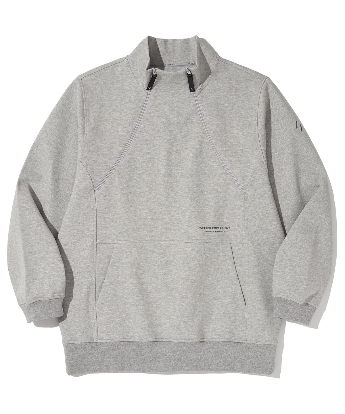 웰터 익스페리먼트(WELTER EXPERIMENT) DOUBLE HALF ZIP SWEATSHIRT_MELANGE_WOL092
