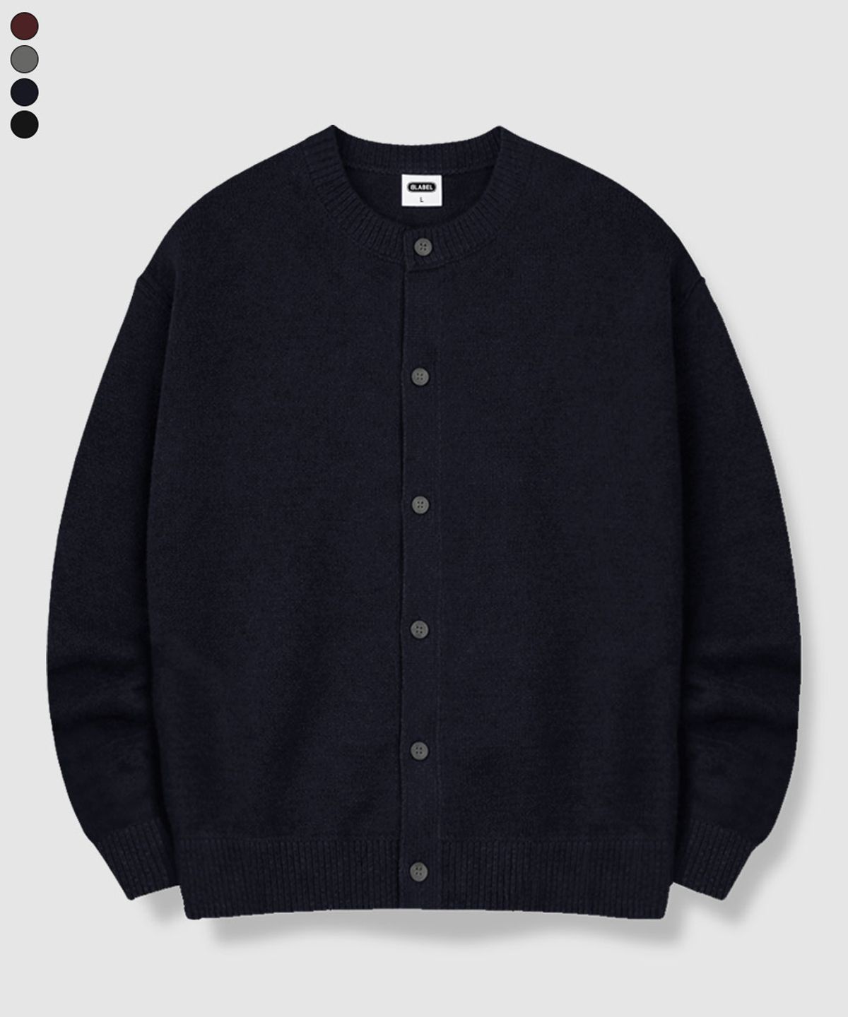 베이직라벨(BASIC LABEL) Kath round neck button knit cardigan 4 Color [BLBG_5011]