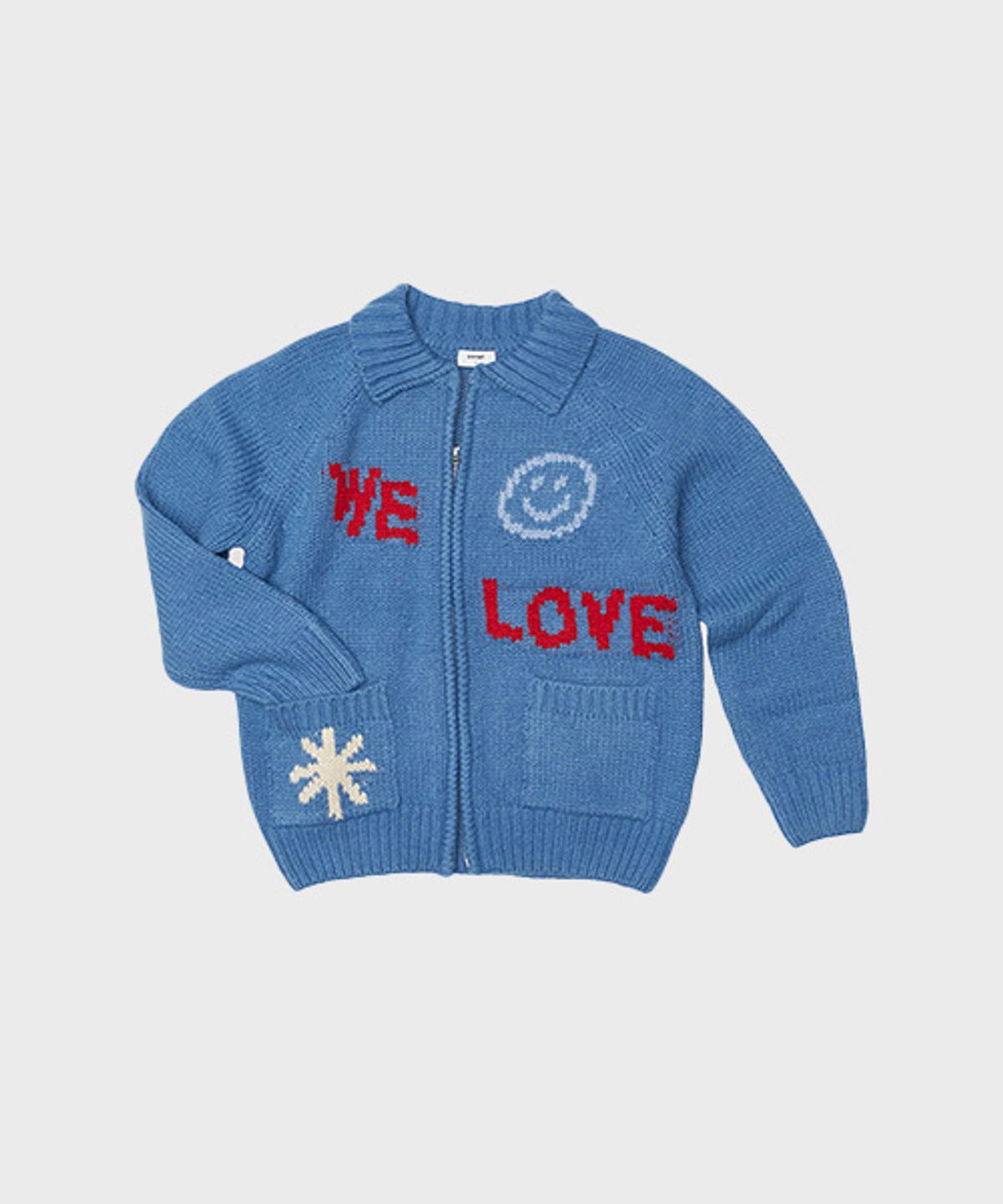 오울(OOOWL) WOOL KNIT JUMPER WE LOVE EVERYTHING BLUE