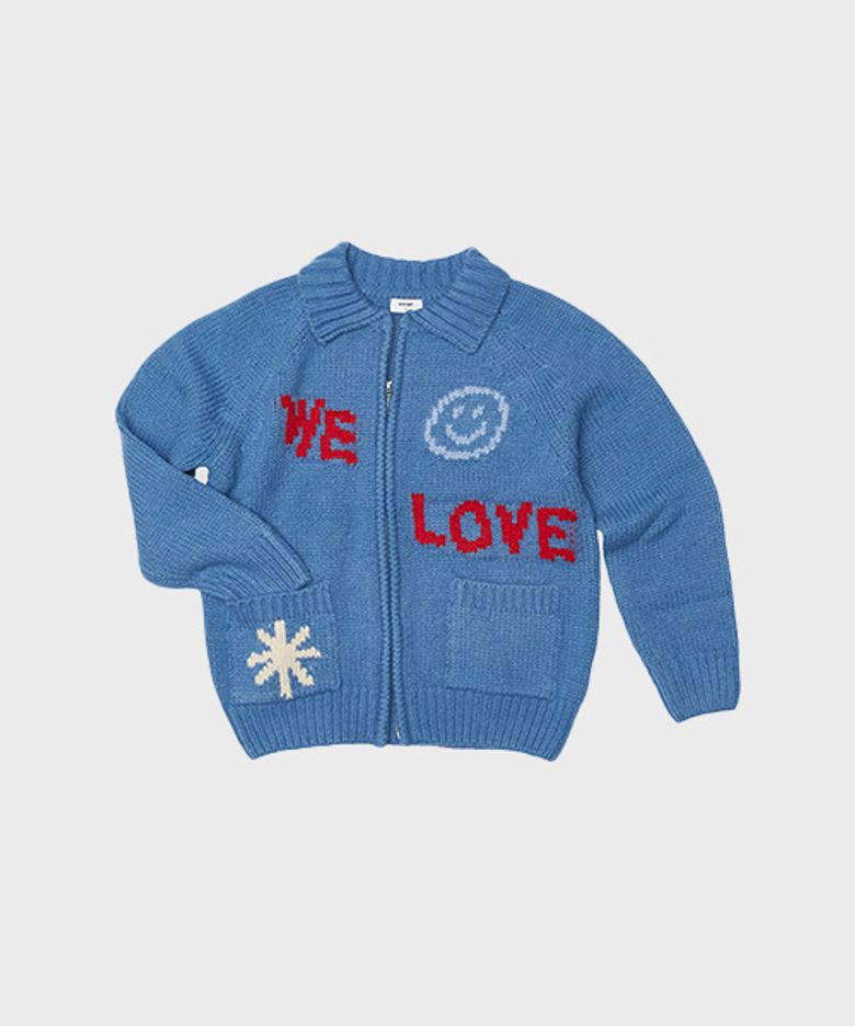 WOOL KNIT JUMPER WE LOVE EVERYTHING BLUE