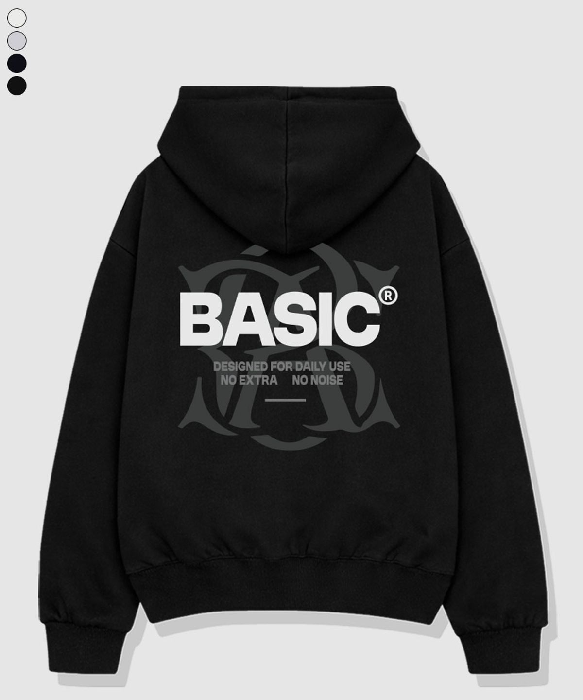 베이직라벨(BASIC LABEL) Base Mark 2-Way Oversized Hoodie Zip-Up 3 Color [BLBH_2004]