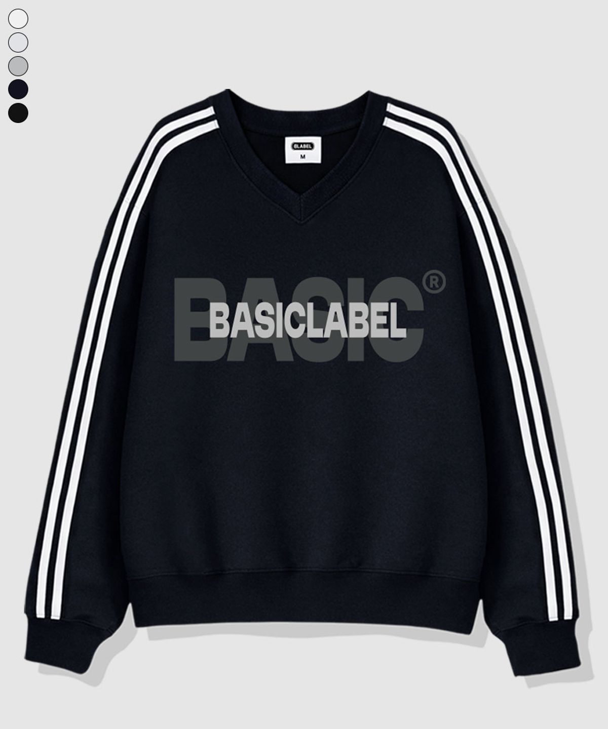 베이직라벨(BASIC LABEL) Base Fit Oversized Track V-Neck Sweatshirt 5 Color [BLBV_1002]