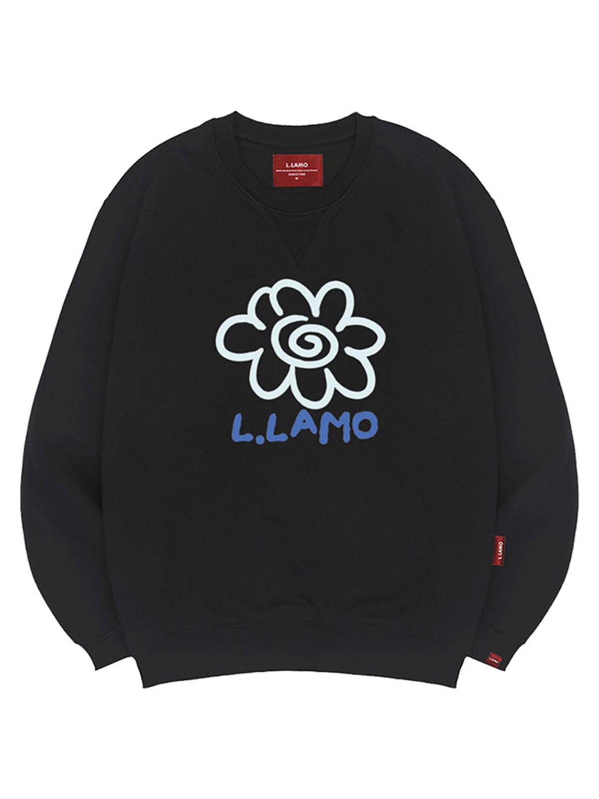 엘라모(LLAMO) 롤링플라워 맨투맨 남녀공용 빅사이즈 S~4XL