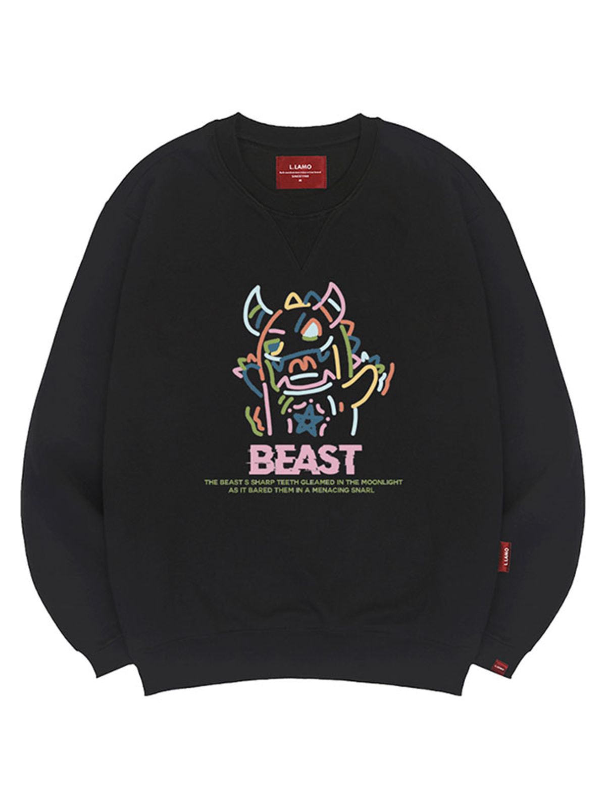 엘라모(LLAMO) 비스트 맨투맨 남녀공용 빅사이즈 S~4XL