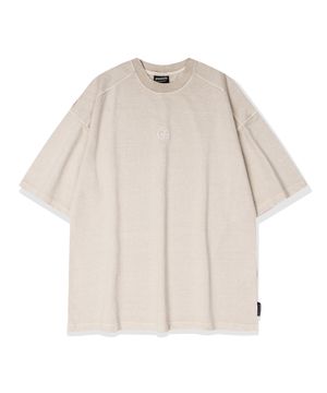 470g 피그먼트 절개 반팔 티셔츠 (샌드베이지)