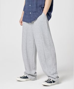 벌룬 절개 와이드 스웨트 팬츠 [그레이]
