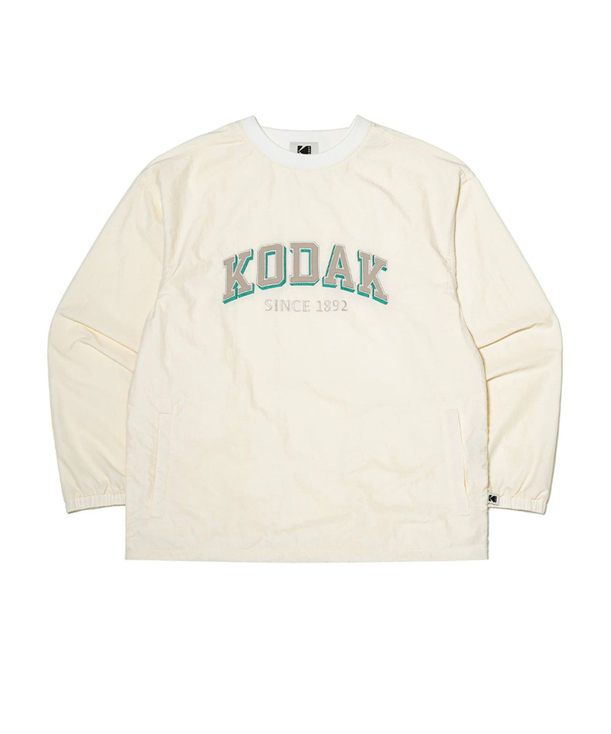 코닥(KODAK) 에센셜 워딩로고 우븐 맨투맨 IVORY