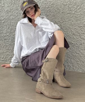 Loel 버클 스트랩 웨스턴 2TYPE 부츠(미들,롱,퍼)(3cm)_AOL116(M) / AOL118(L)  l 3colors