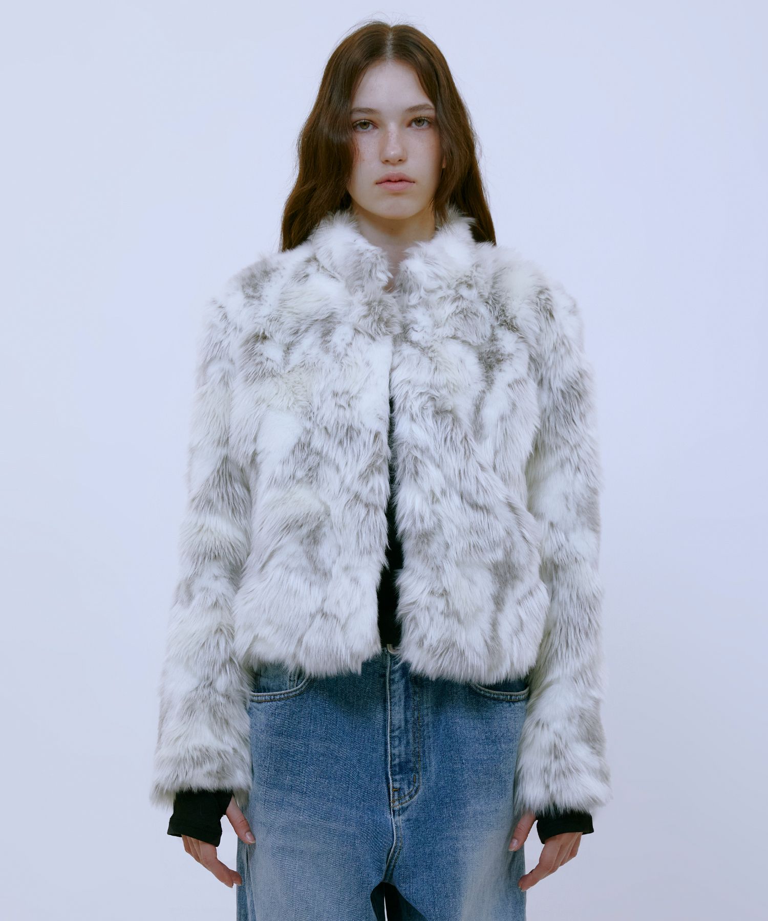 【13MONTH】Smudge Fur Jacket (IVORY) MUSINSA | 13MONTH Smudge Fur Jacket (IVORY)
