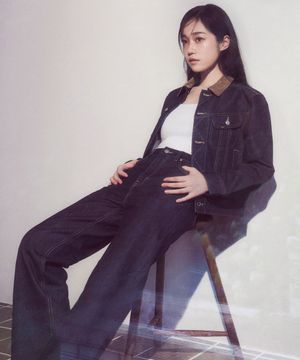 [노윤서 착장] 우먼 스트레이트핏 데님 팬츠 인디고 로우