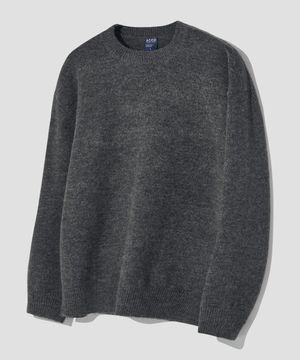 시그니처 데일리 크루넥 니트 [차콜]