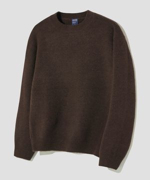 시그니처 데일리 크루넥 니트 [브라운]