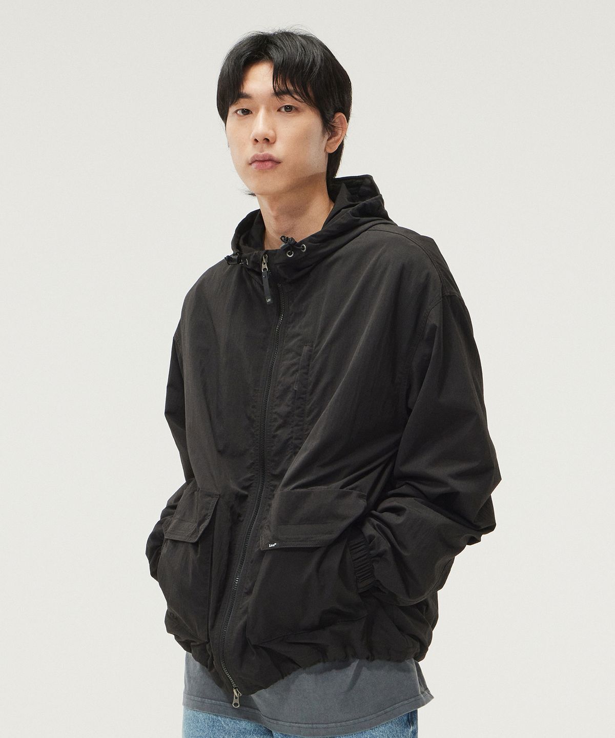 리(LEE) 나일론 윈드브레이커 블랙