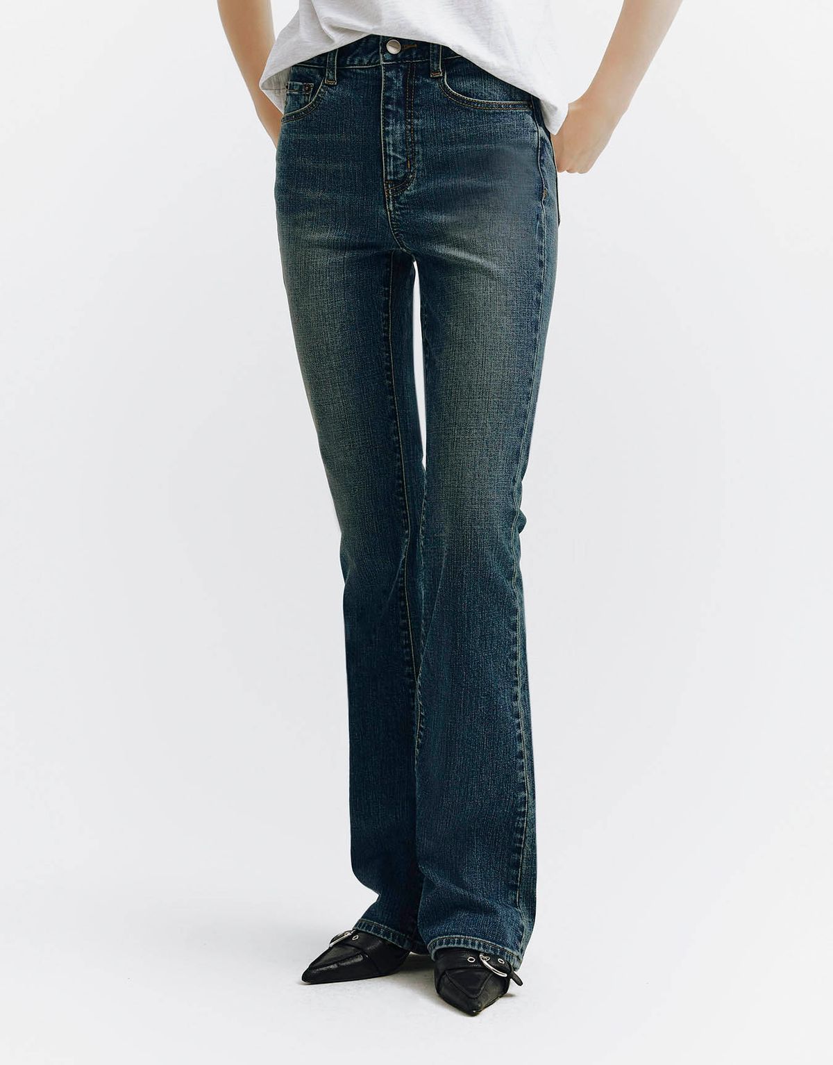 지오다노(GIORDANO) 부츠컷 데님 팬츠(+5CM) 414951 [3color]