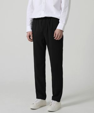 이지 밴딩 블랙 스트레이트 슬랙스