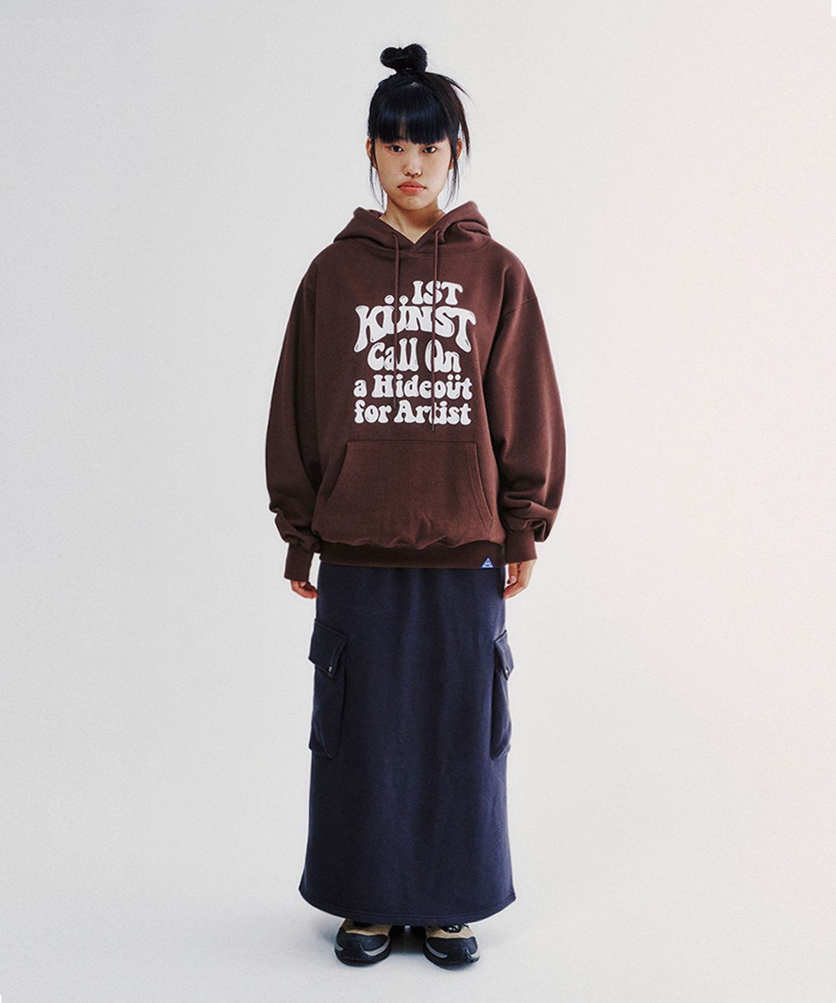 이스트쿤스트(ISTKUNST) MAXI CARGO SWEAT SKIRT_CHARCOAL(IK2EFFPA02A)