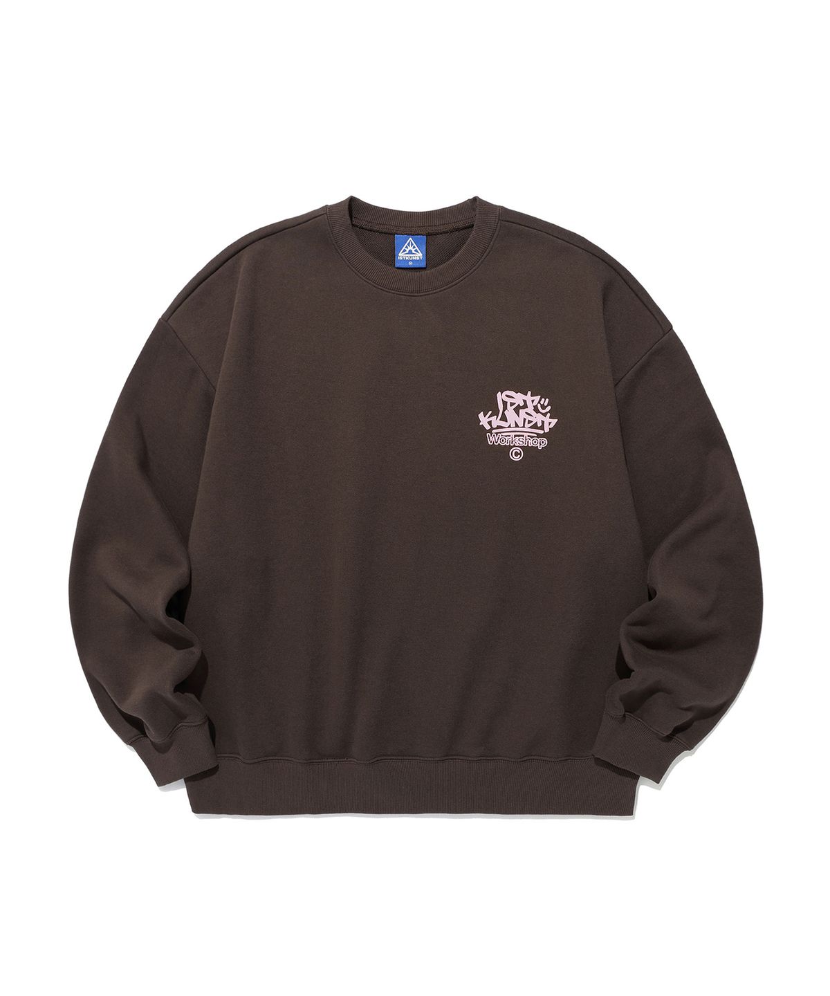 이스트쿤스트(ISTKUNST) IK TAG LOGO SWEATSHIRTS_BROWN(IK2EFMM451A)