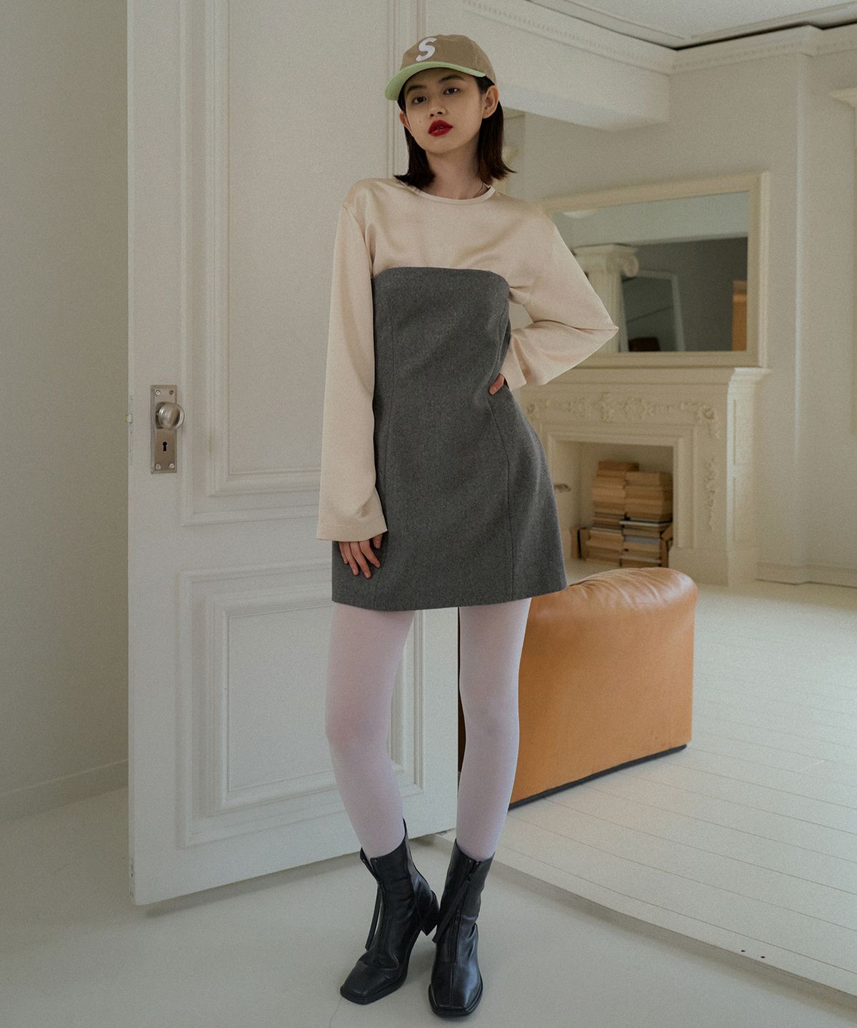 오버듀플레어(OVERDUEFLAIR) VOLUME TUBE DRESS_GRAY