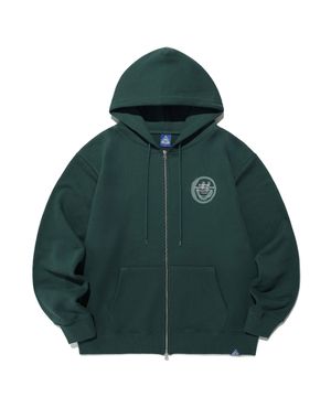 LOGO&SMILEY HOOD ZIP UP_DEEP GREEN(IK2EFMM480A)