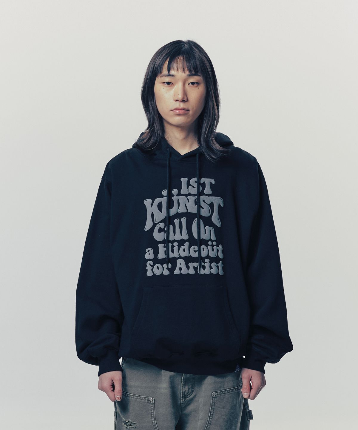 이스트쿤스트(ISTKUNST) HIDEOUT HOODIE_BLACK(IK2ESMM403A)