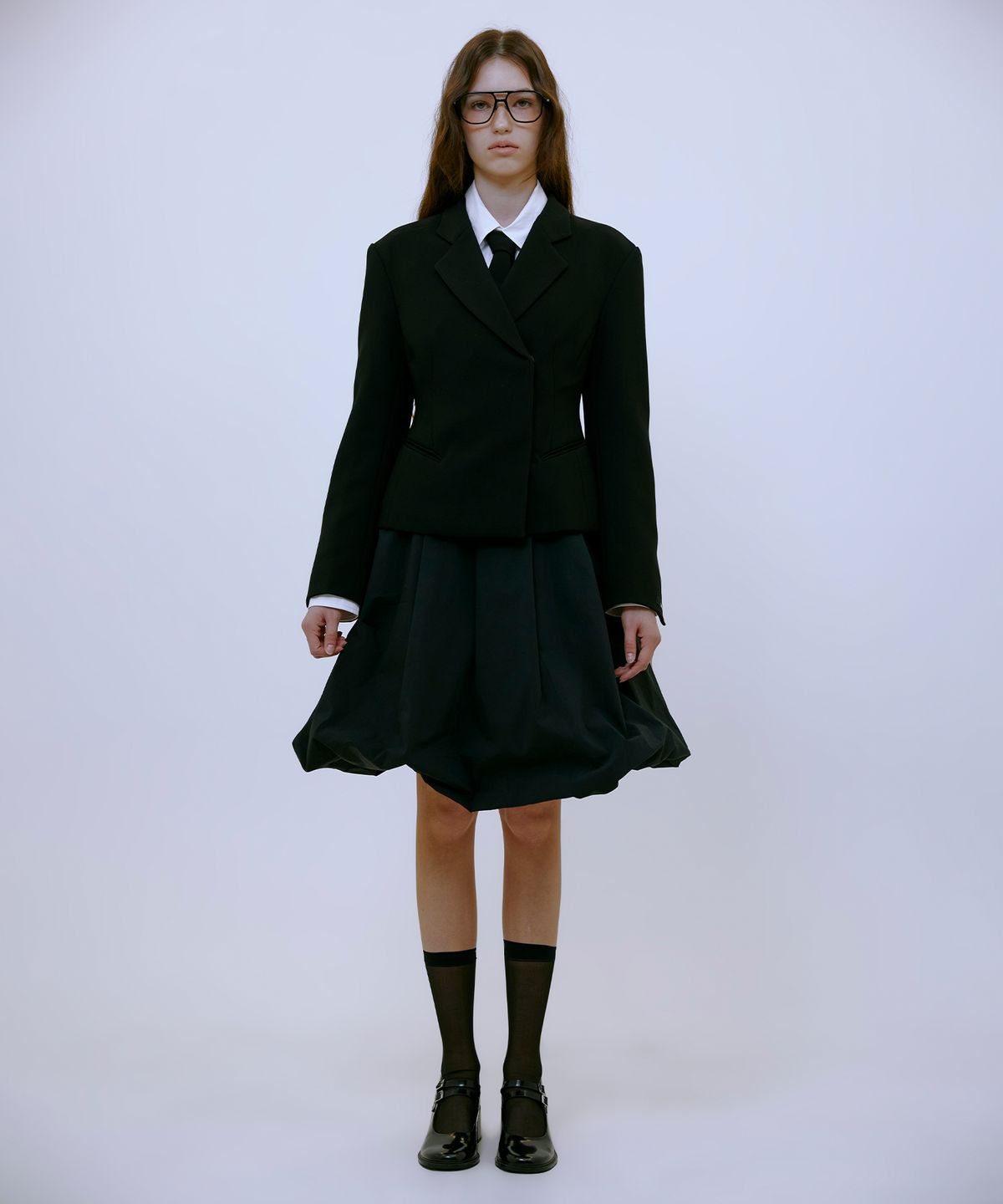 써틴먼스(13MONTH) Balloon Midi Skirt (BLACK)