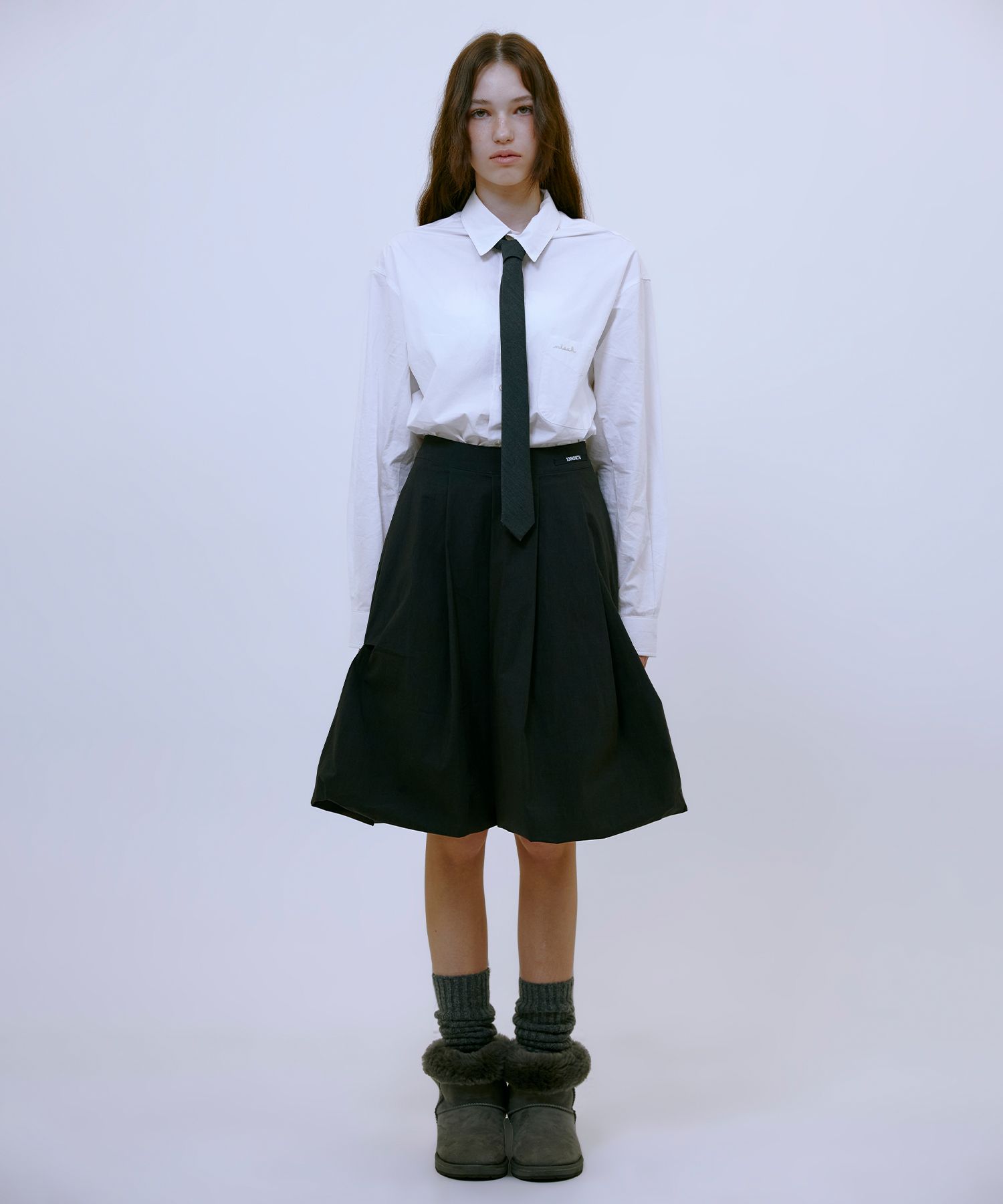 【13MONTH】Balloon Midi Skirt (CHARCOAL) MUSINSA | 13MONTH Balloon Midi Skirt (CHARCOAL)