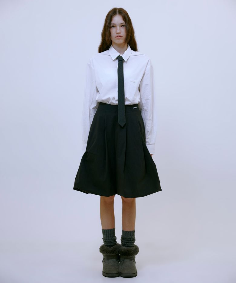 Balloon Midi Skirt (CHARCOAL)