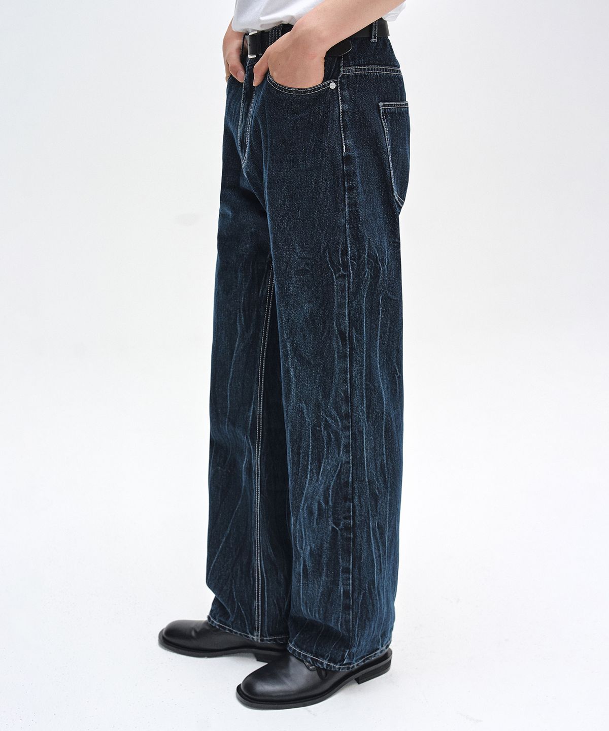 데케트(DECET) Dawn Semi Wide Jeans DCPT002CRDBlue