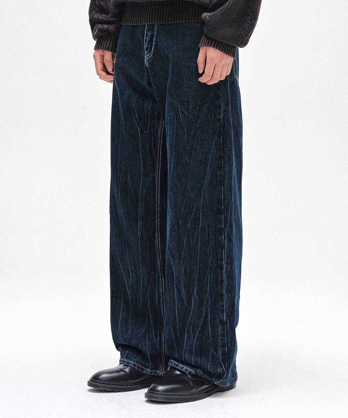 데케트(DECET) Mid Rise Wide Jeans DCPT027CRDBlue