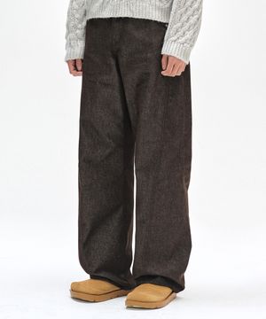 Curved Wide Jeans DCPT033CPBrown