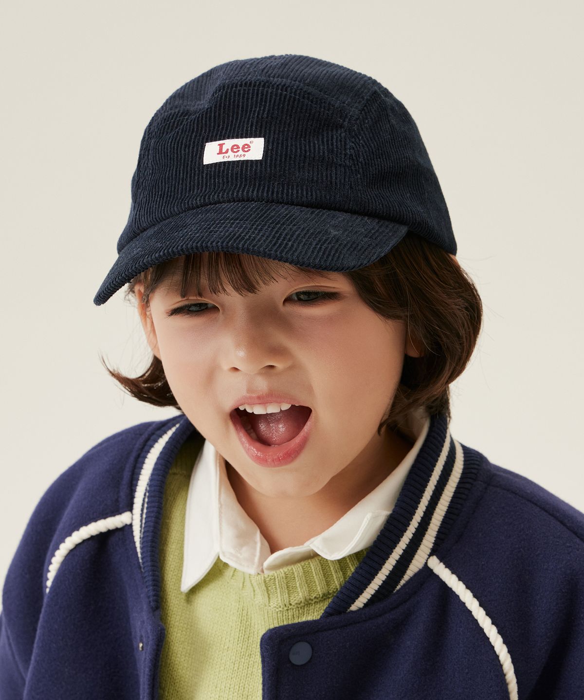 리 키즈(LEE KIDS) 스몰 트위치 로고 캠프캡 네이비 LK2403CA04NA