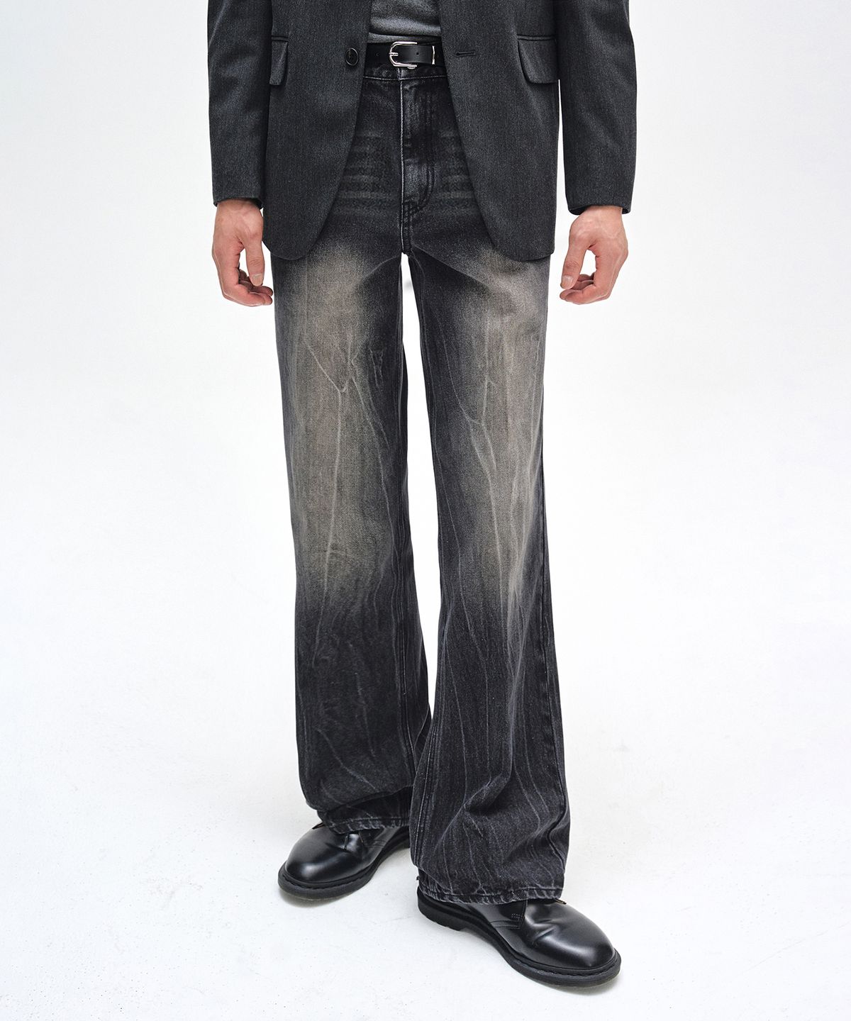 데케트(DECET) Dawn Semi Flared Jeans DCPT044CRBlackB