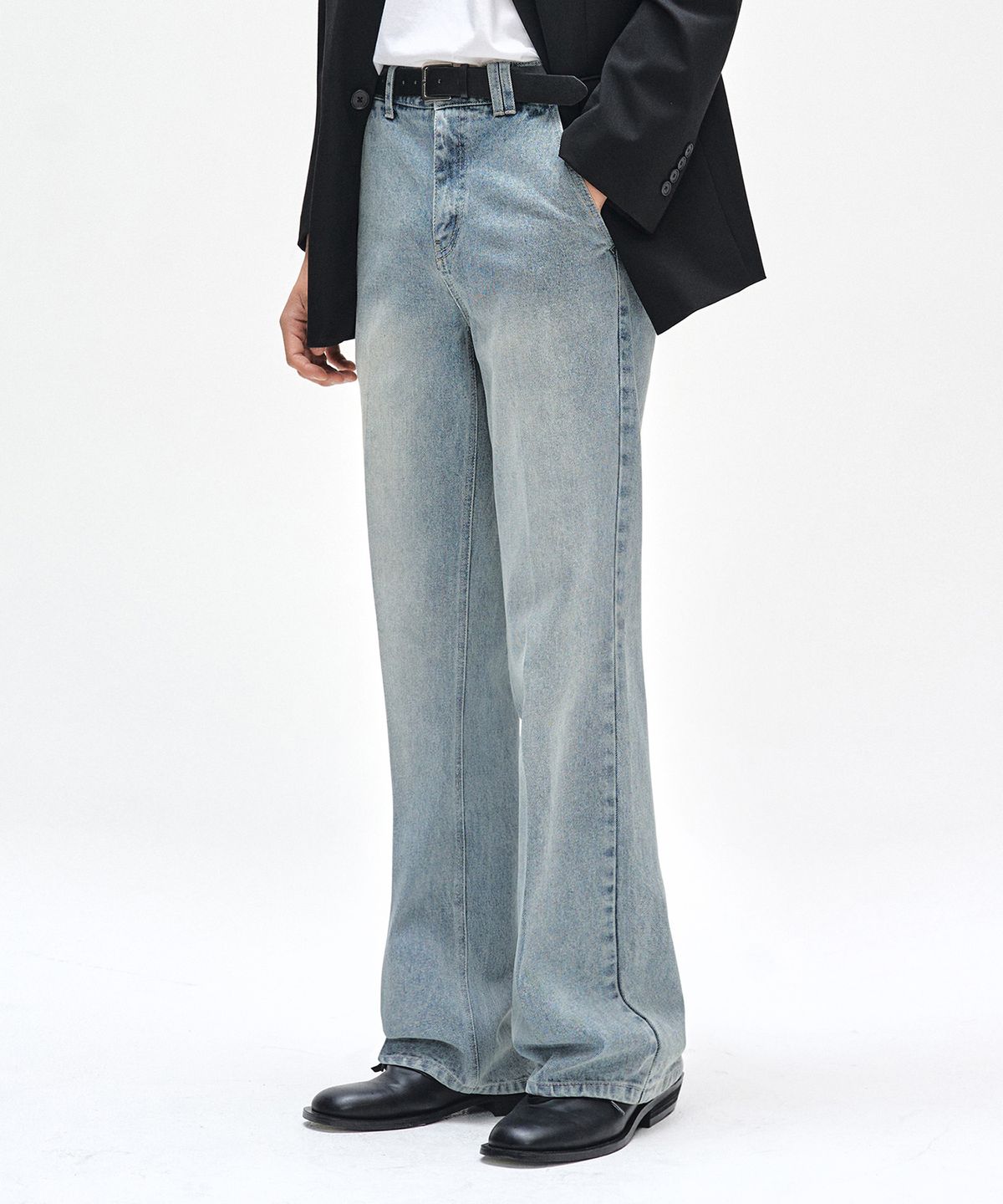 데케트(DECET) Dawn Semi Flared Jeans DCPT044YBlueA