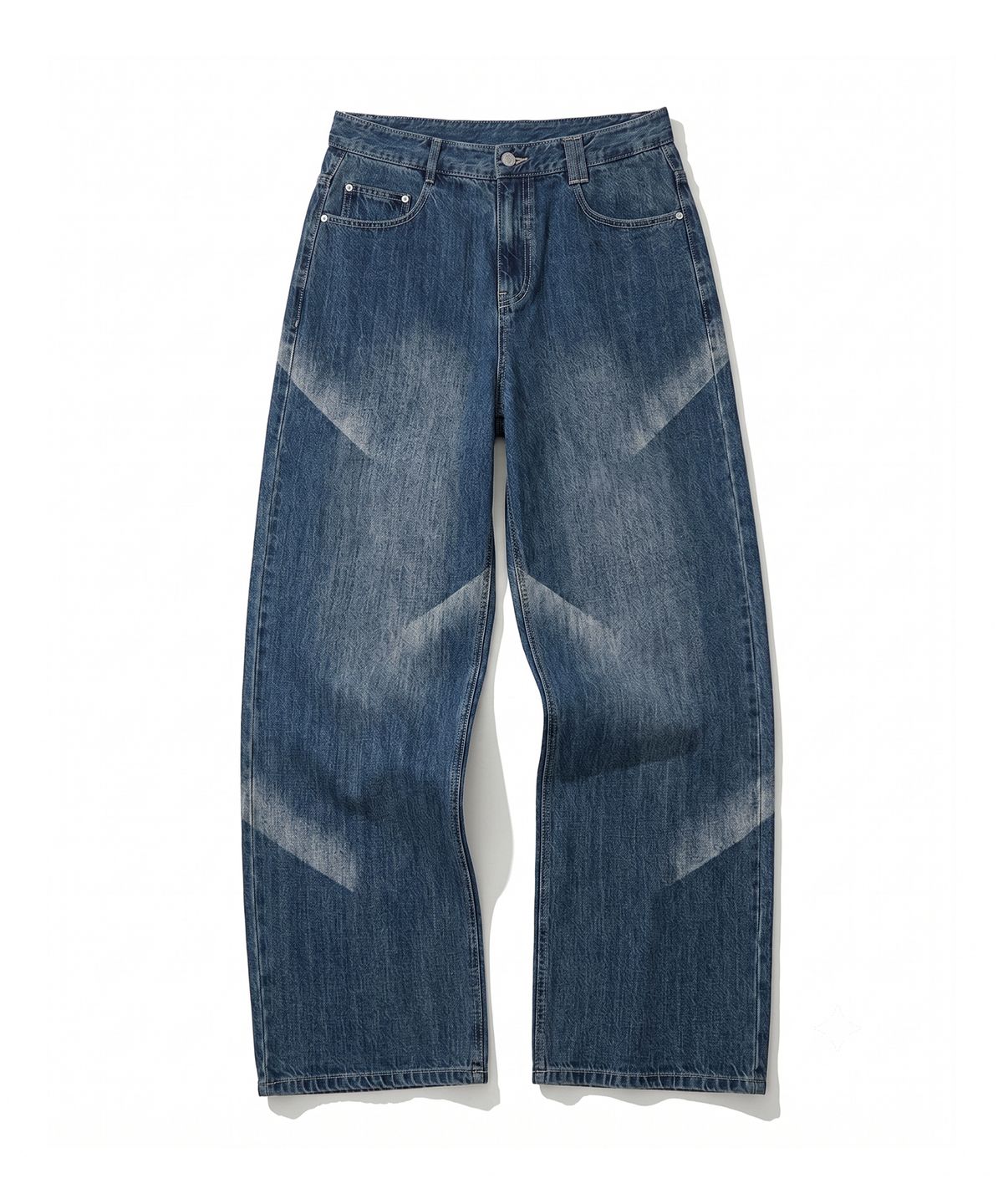 데케트(DECET) Diagonal Bleach Wide Jeans DCPT048BlueA