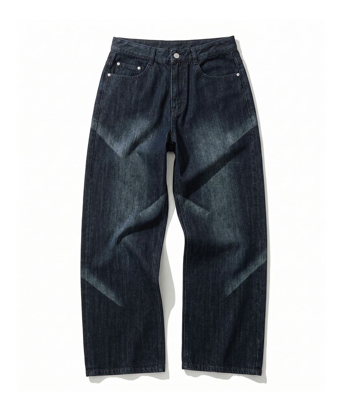 데케트(DECET) Diagonal Bleach Wide Jeans DCPT048DBlueA