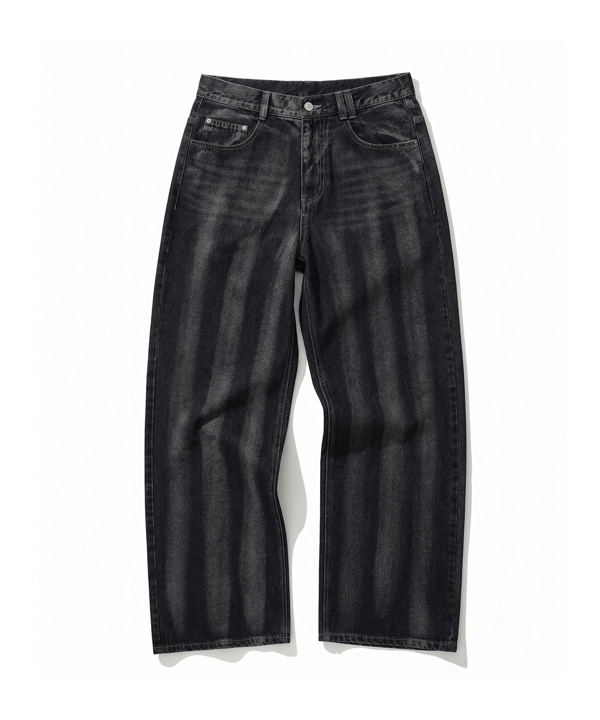 데케트(DECET) Stripe Bleach Wide Jeans DCPT049BlackB