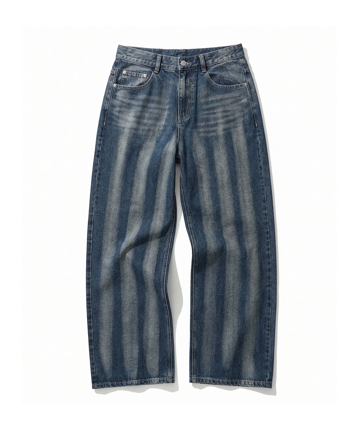 데케트(DECET) Stripe Bleach Wide Jeans DCPT049BlueB