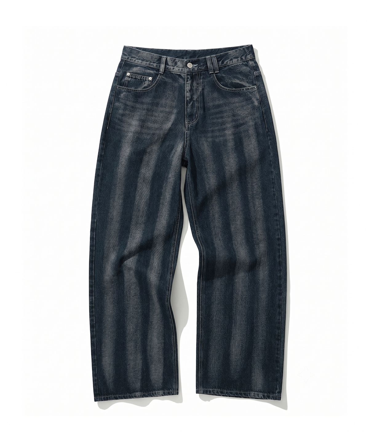 데케트(DECET) Stripe Bleach Wide Jeans DCPT049DBlueB