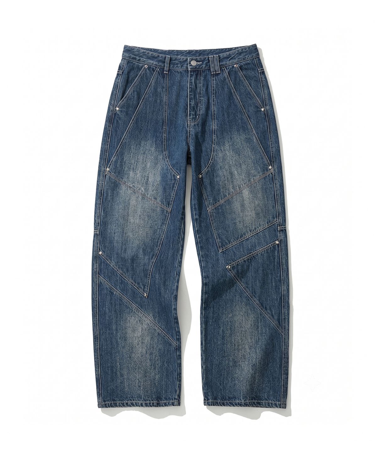 데케트(DECET) Pached Rivet Wide Jeans DCPT050BlueA