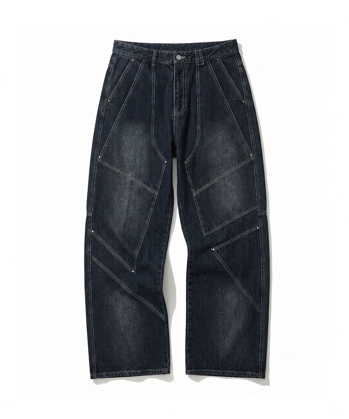 데케트(DECET) Pached Rivet Wide Jeans DCPT050DBlueA