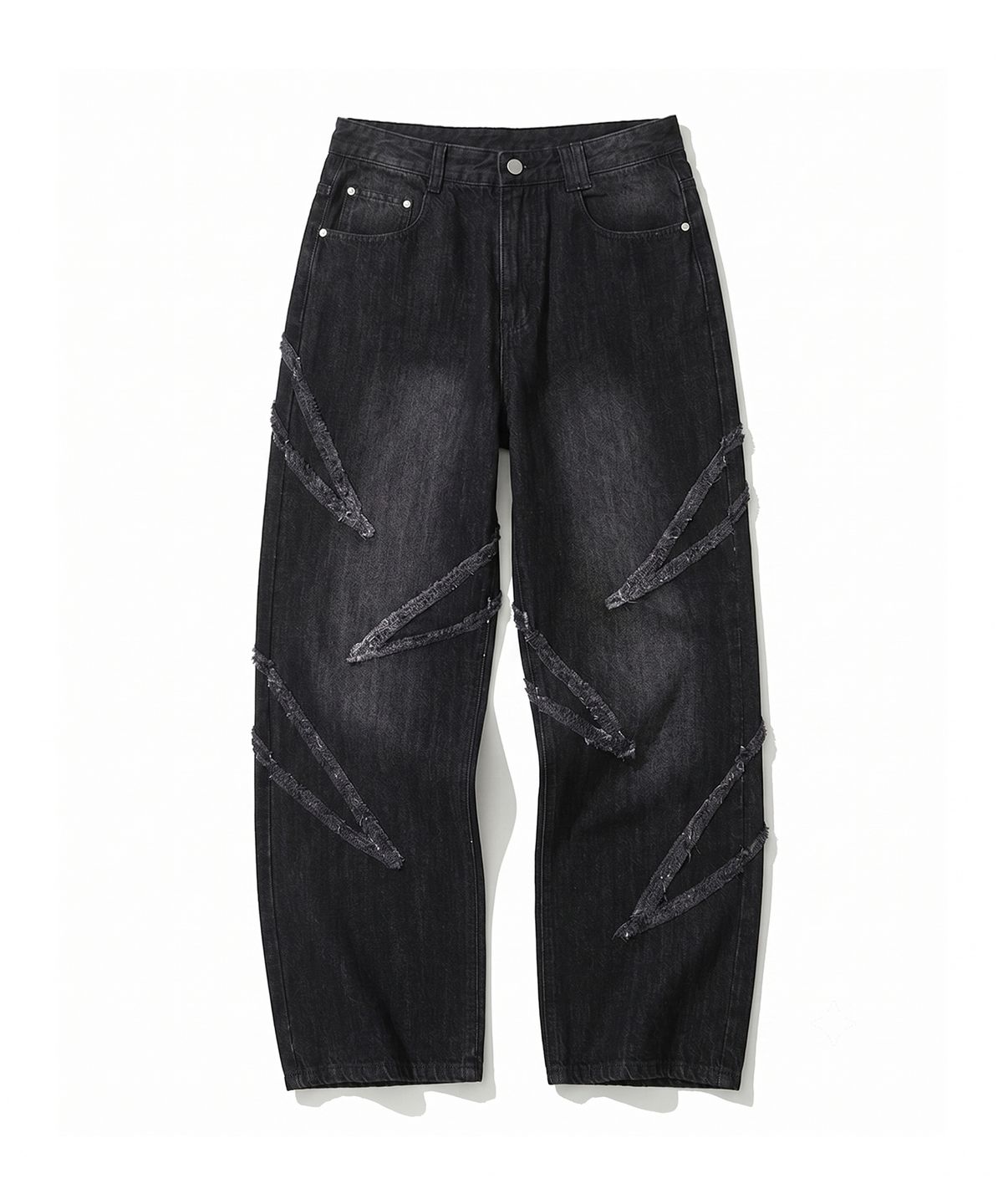 데케트(DECET) Fringe Applique Wide Jeans DCPT054BlackA
