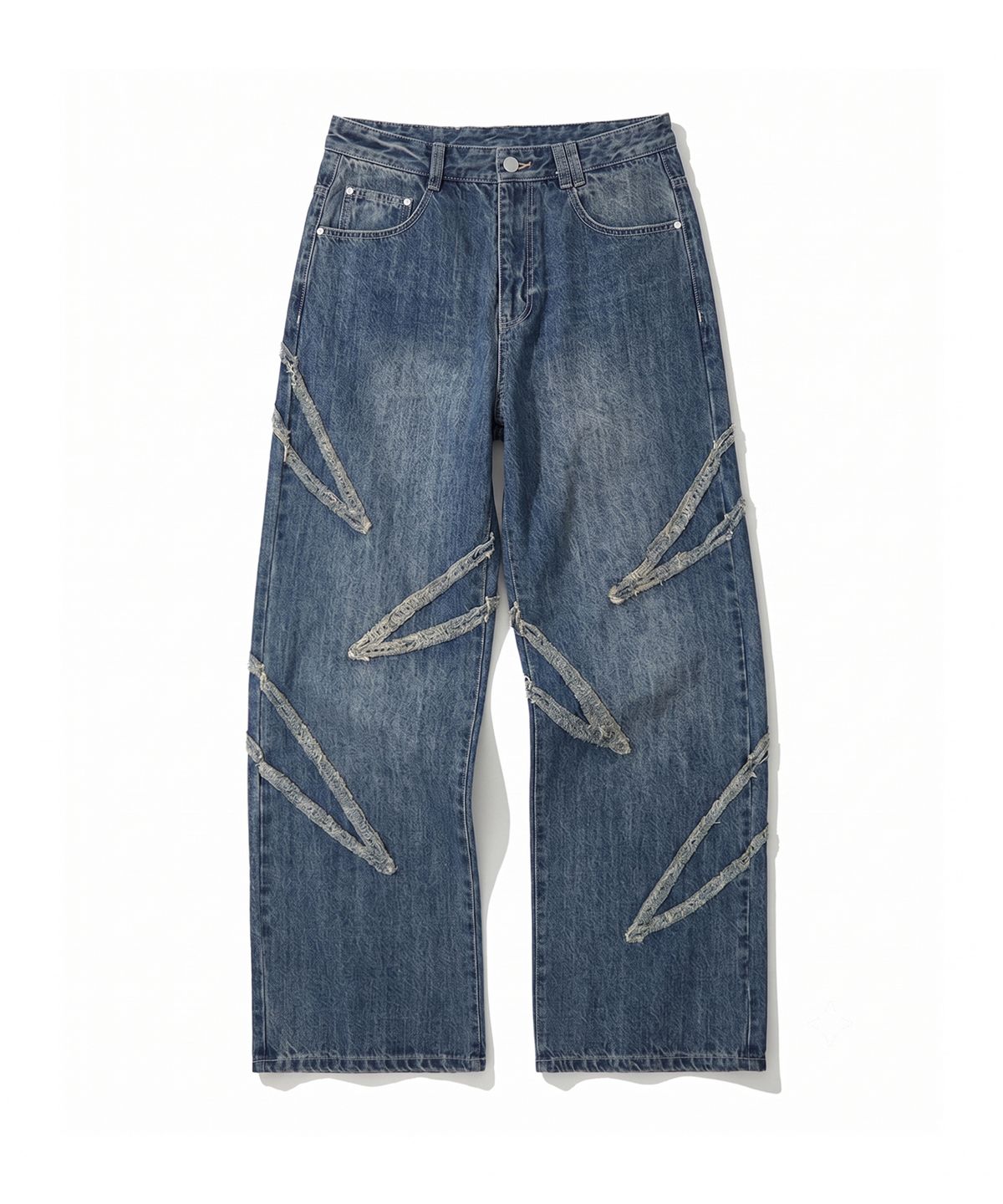 데케트(DECET) Fringe Applique Wide Jeans DCPT054BlueA