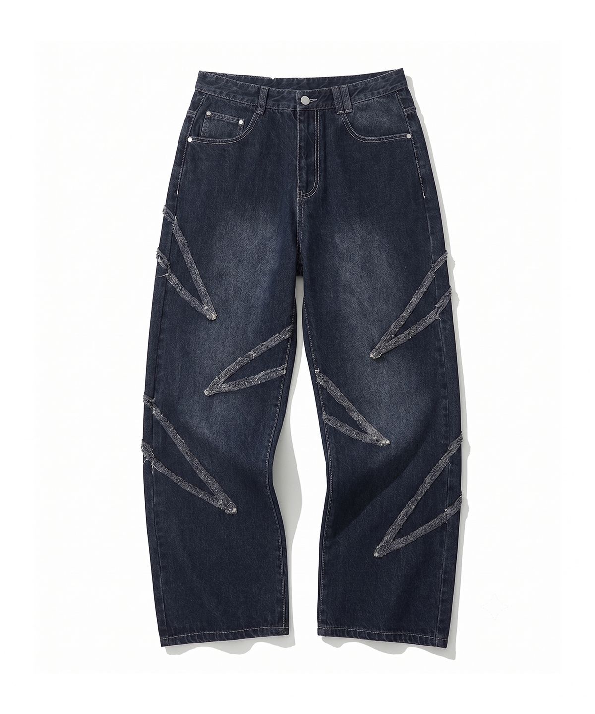 데케트(DECET) Fringe Applique Wide Jeans DCPT054DBlueA