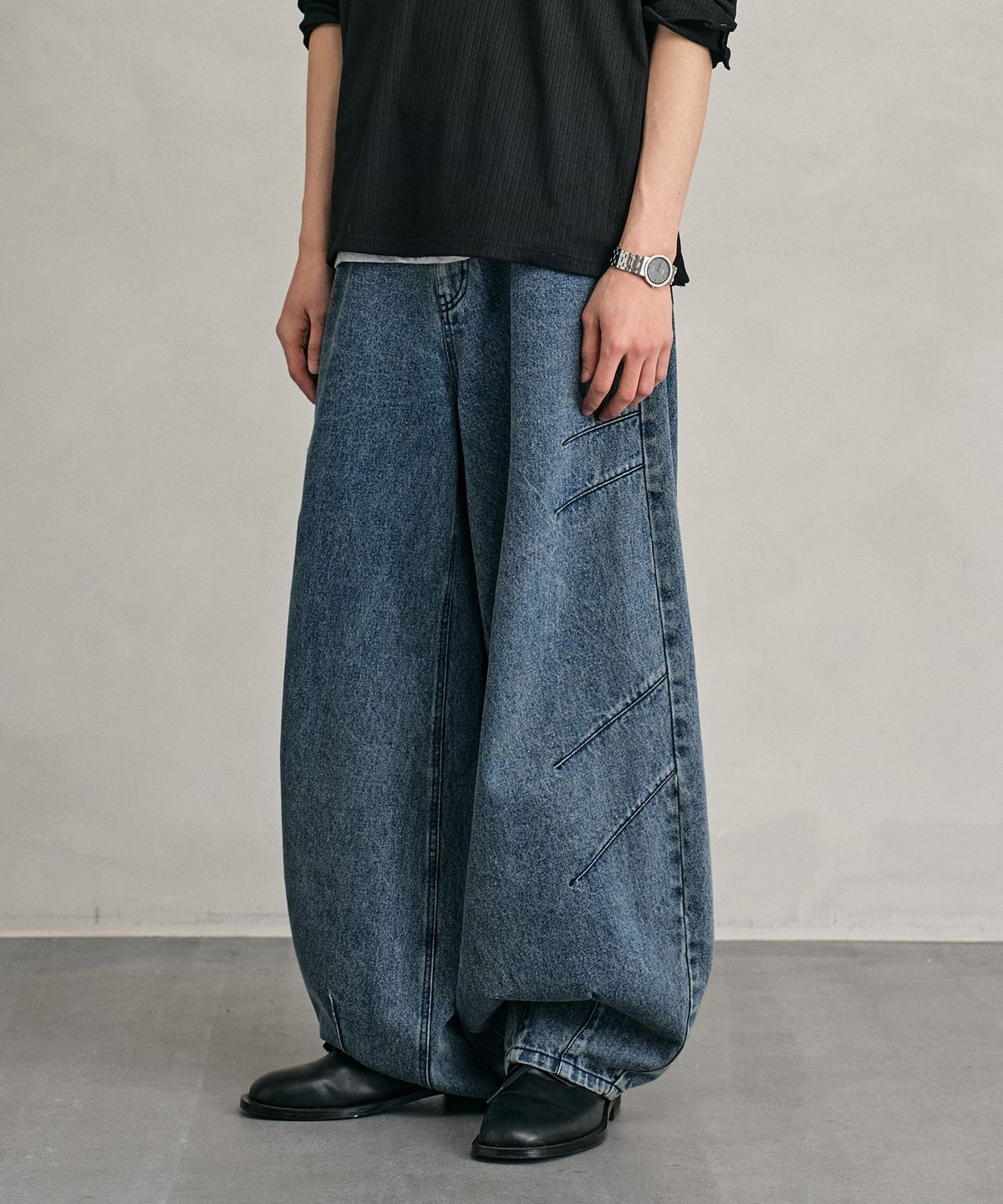 데케트(DECET) Balloon Wide Jeans DCPT055STNGRBlue