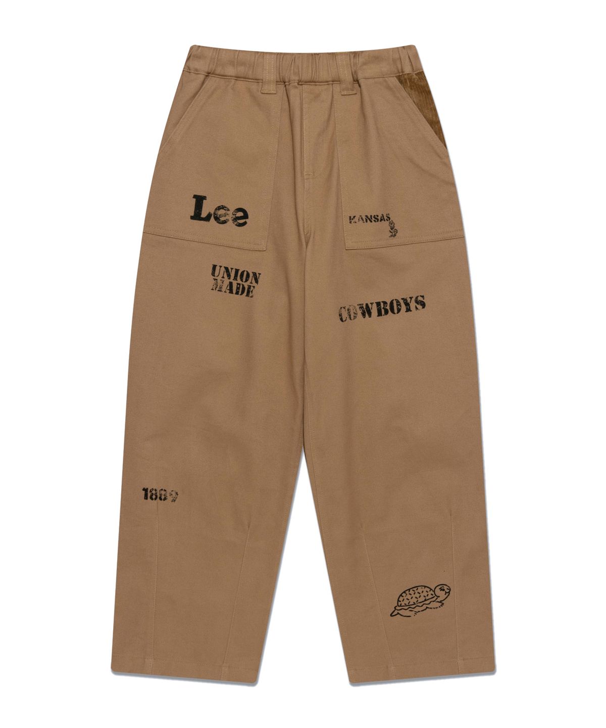 리 키즈(LEE KIDS) 크렉 로고 세미와이드핏 배기 팬츠 베이지 LK2403PT41BE