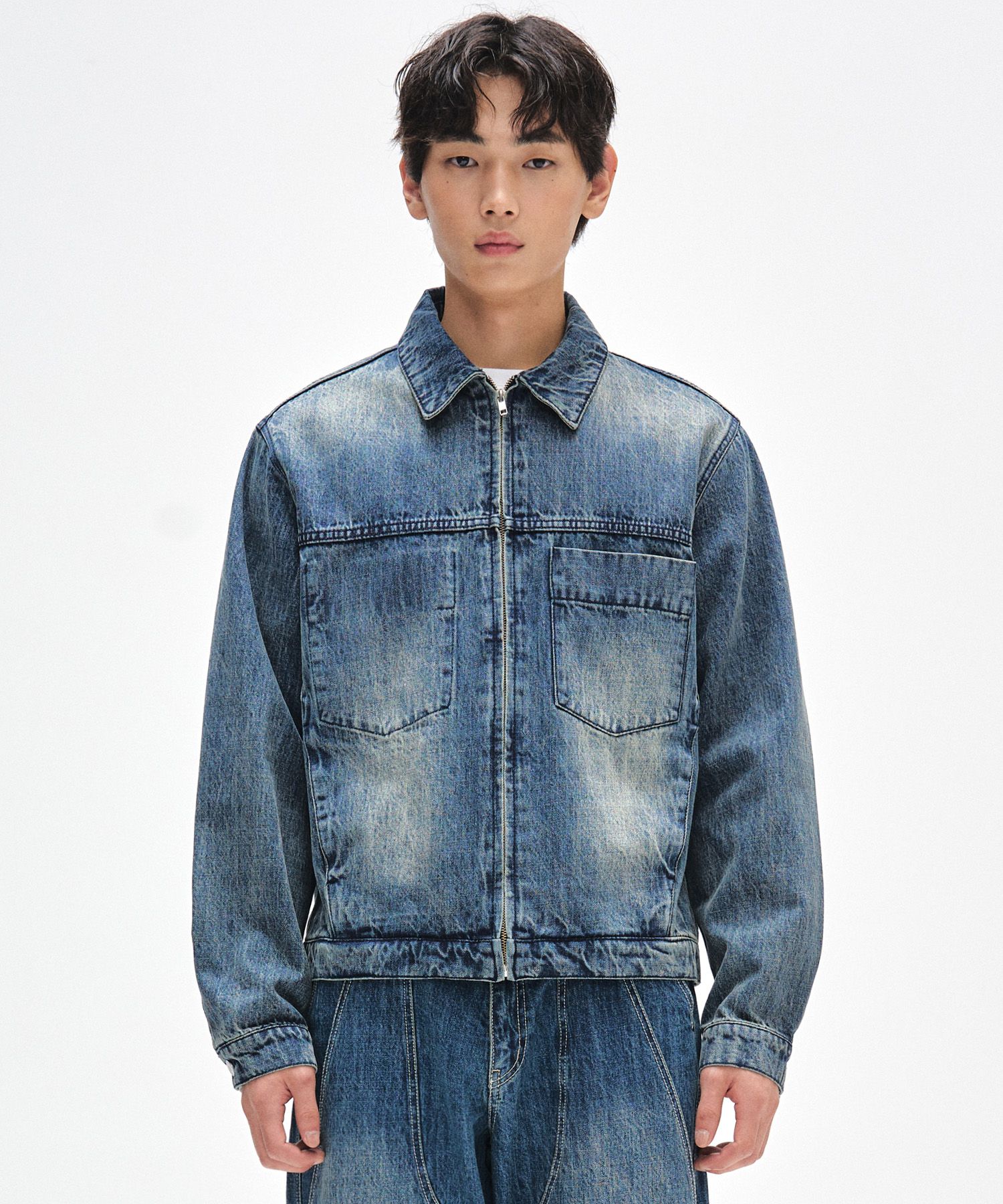 MUSINSA | DECET Denim Zip Jacket DCJK002BlueA